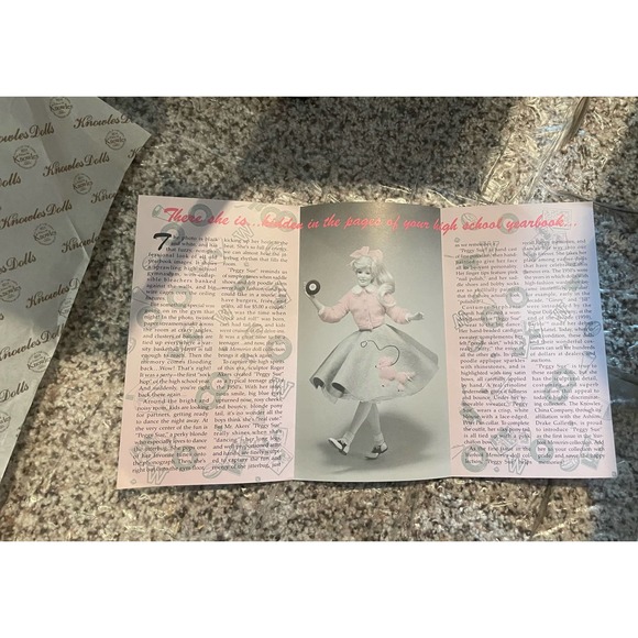 NIB Edwin Knowles Porcelain Doll- "Peggy Sue" - Picture 8 of 10